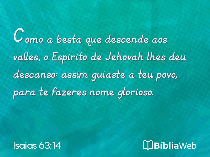 Isaías 63:14 em imagem para compartilhar