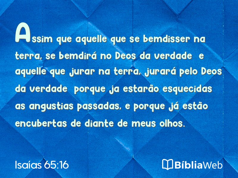 Isaías 65:16 em imagem para compartilhar