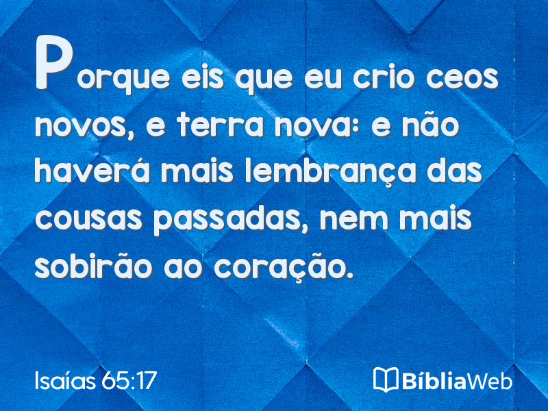 Isaías 65:17 em imagem para compartilhar
