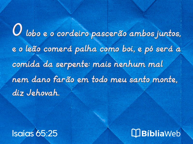 Isaías 65:25 em imagem para compartilhar