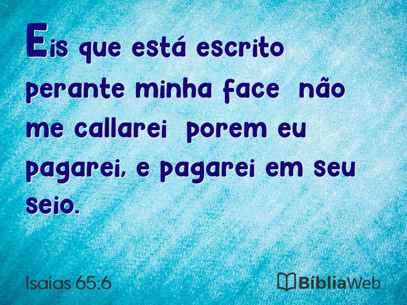 Isaías 65:6 em imagem para compartilhar