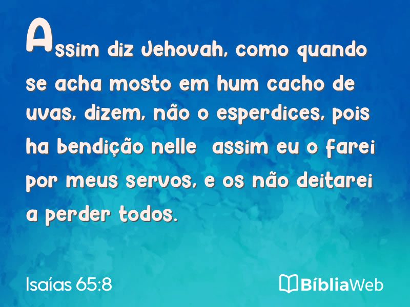 Isaías 65:8 em imagem para compartilhar