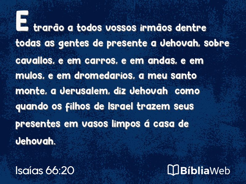 Isaías 66:20 em imagem para compartilhar