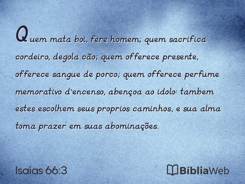 Isaías 66:3 em imagem para compartilhar