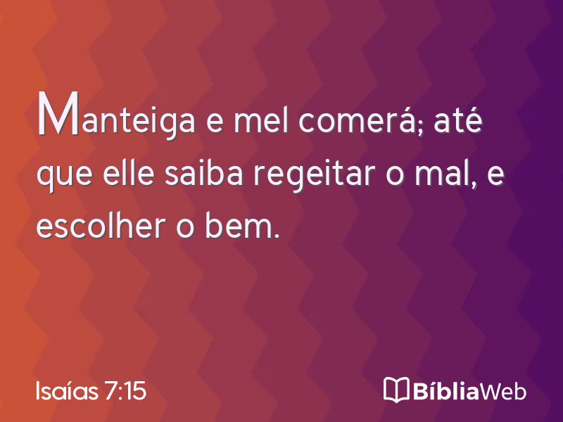 Isaías 7:15 em imagem para compartilhar