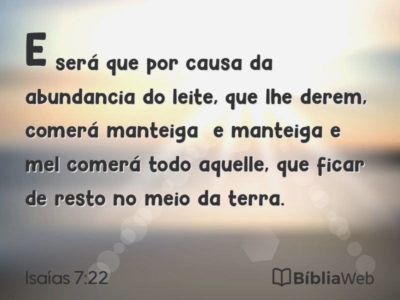 Isaías 7:22 em imagem para compartilhar