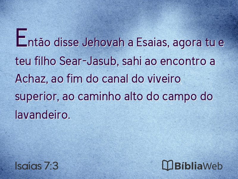 Isaías 7:3 em imagem para compartilhar