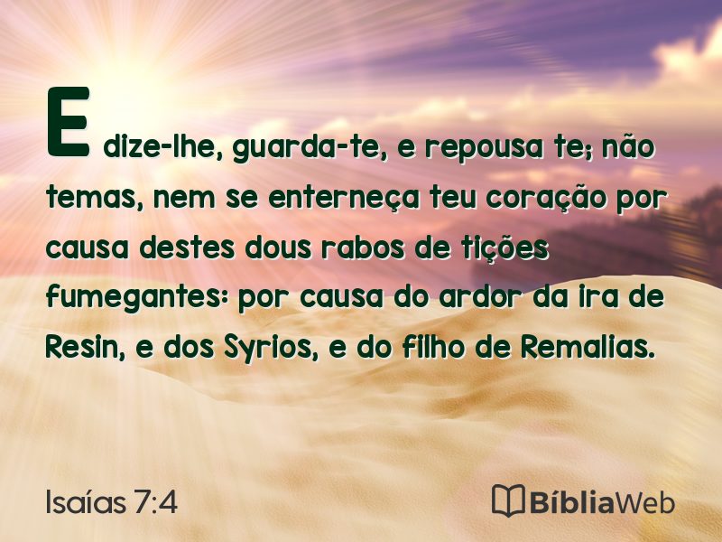 Isaías 7:4 em imagem para compartilhar