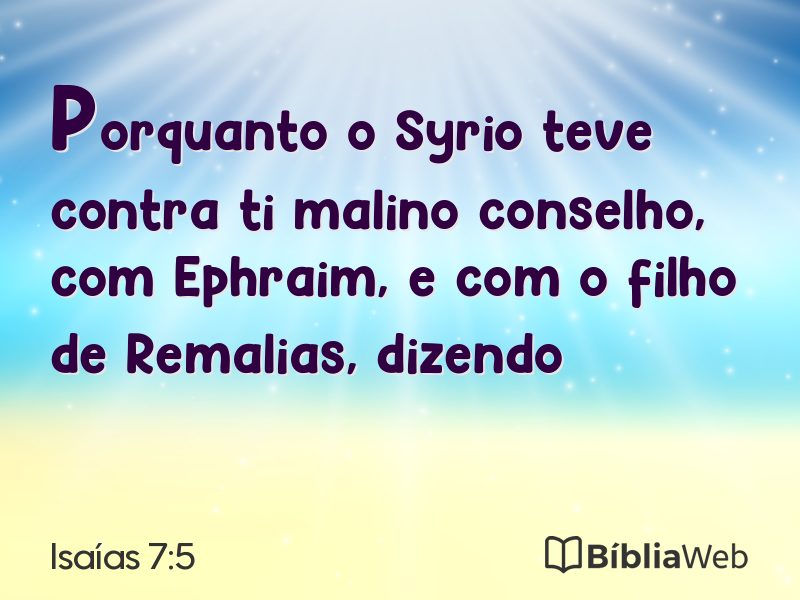 Isaías 7:5 em imagem para compartilhar