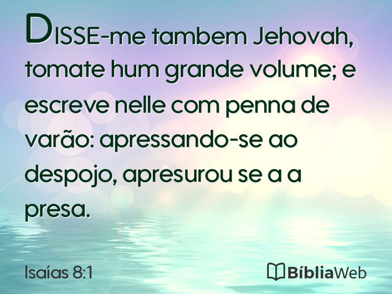 Isaías 8:1 em imagem para compartilhar