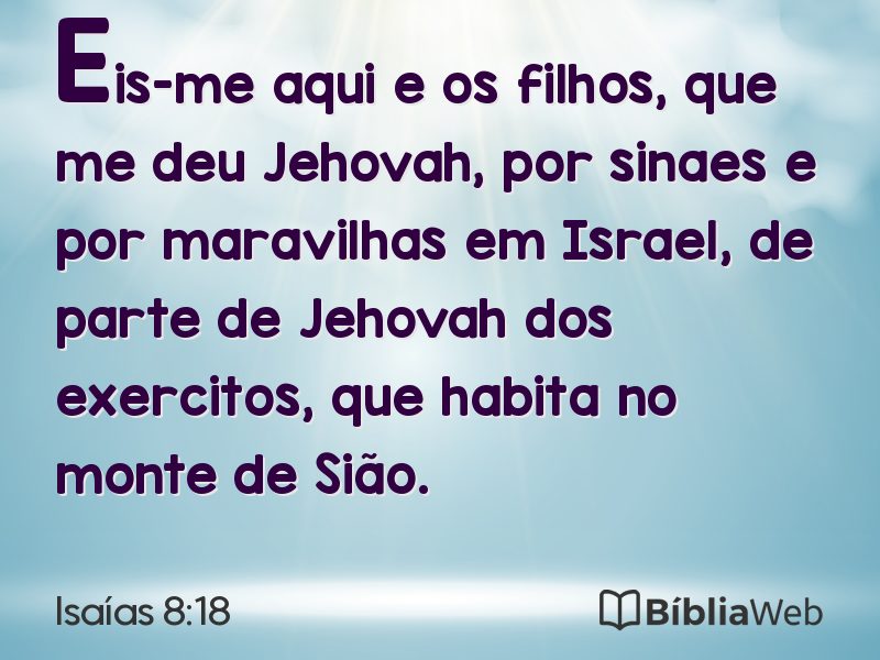 Isaías 8:18 em imagem para compartilhar