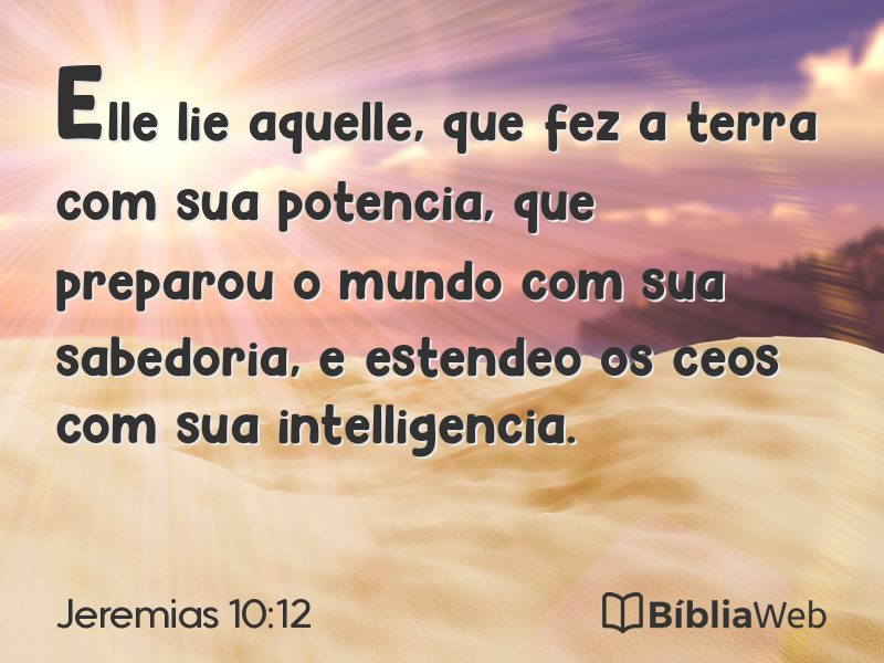 Jeremias 10:12 em imagem para compartilhar