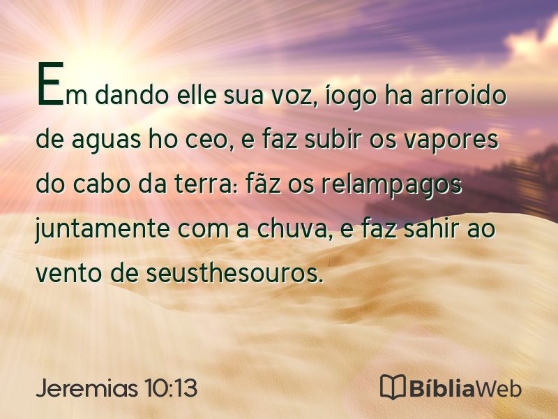 Jeremias 10:13 em imagem para compartilhar