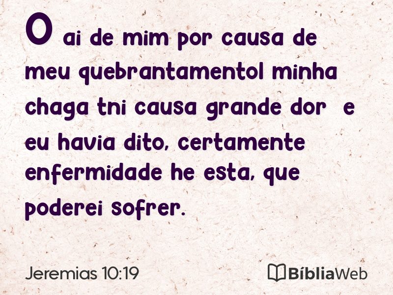 Jeremias 10:19 em imagem para compartilhar