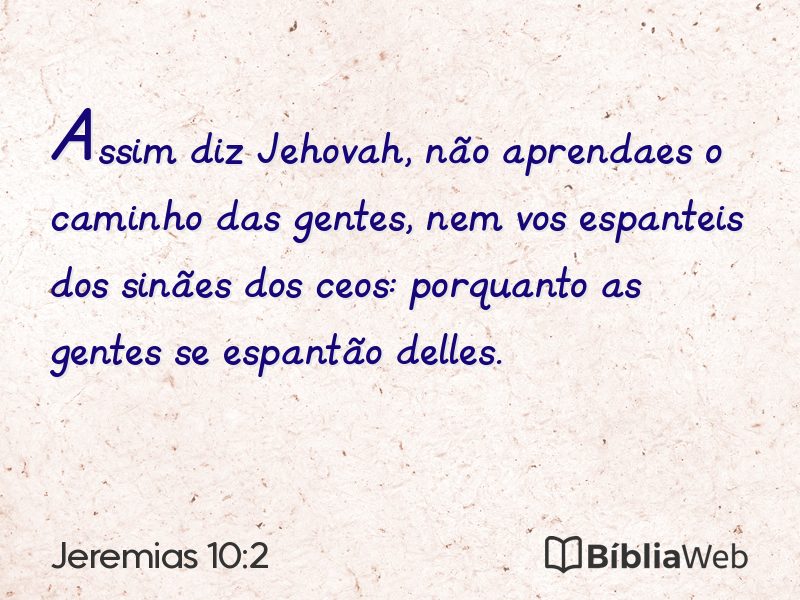 Jeremias 10:2 em imagem para compartilhar