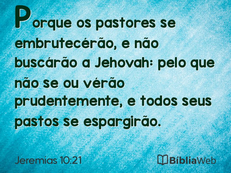 Jeremias 10:21 em imagem para compartilhar
