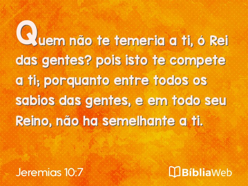 Jeremias 10:7 em imagem para compartilhar