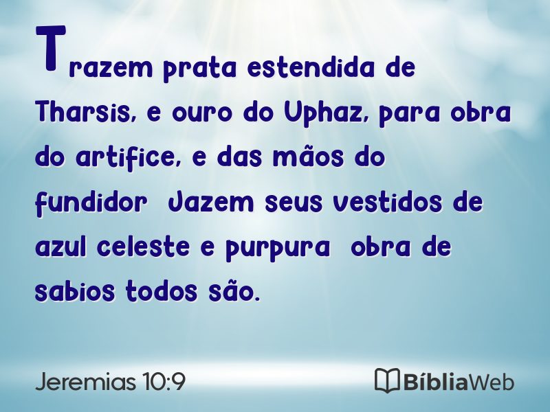 Jeremias 10:9 em imagem para compartilhar