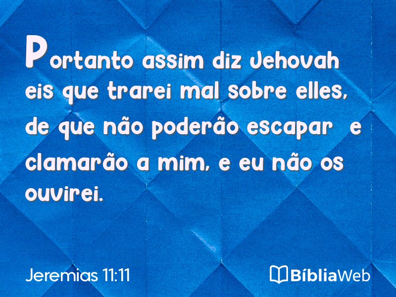 Jeremias 11:11 em imagem para compartilhar