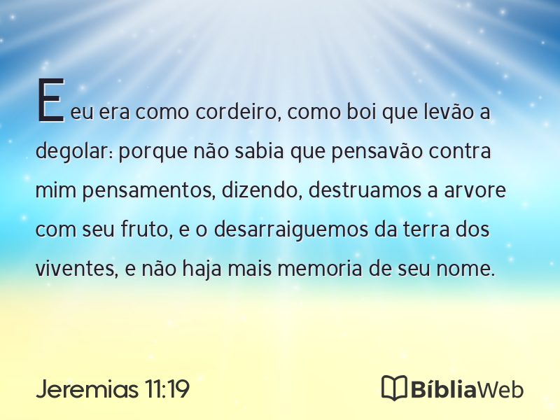 Jeremias 11:19 em imagem para compartilhar