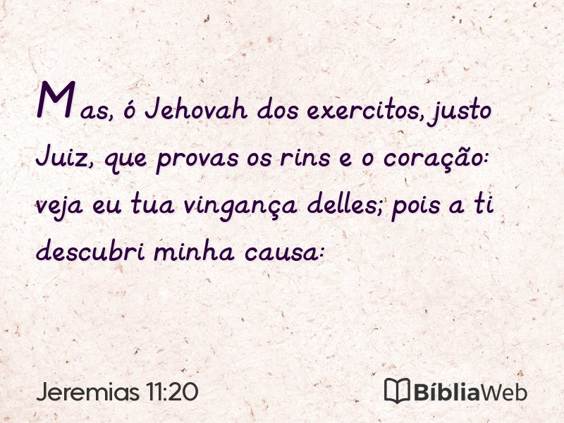 Jeremias 11:20 em imagem para compartilhar