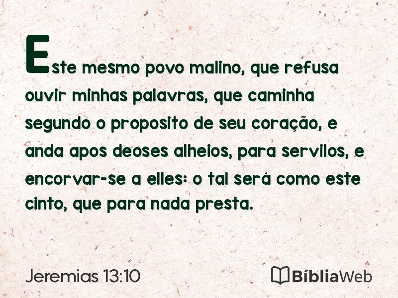 Jeremias 13:10 em imagem para compartilhar