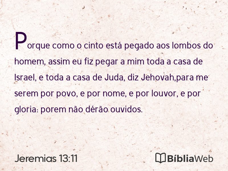 Jeremias 13:11 em imagem para compartilhar
