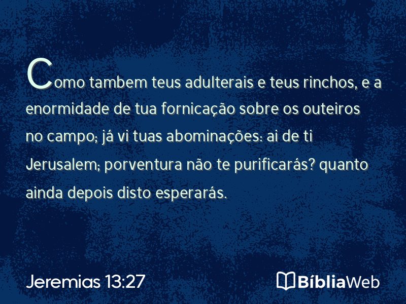Jeremias 13:27 em imagem para compartilhar