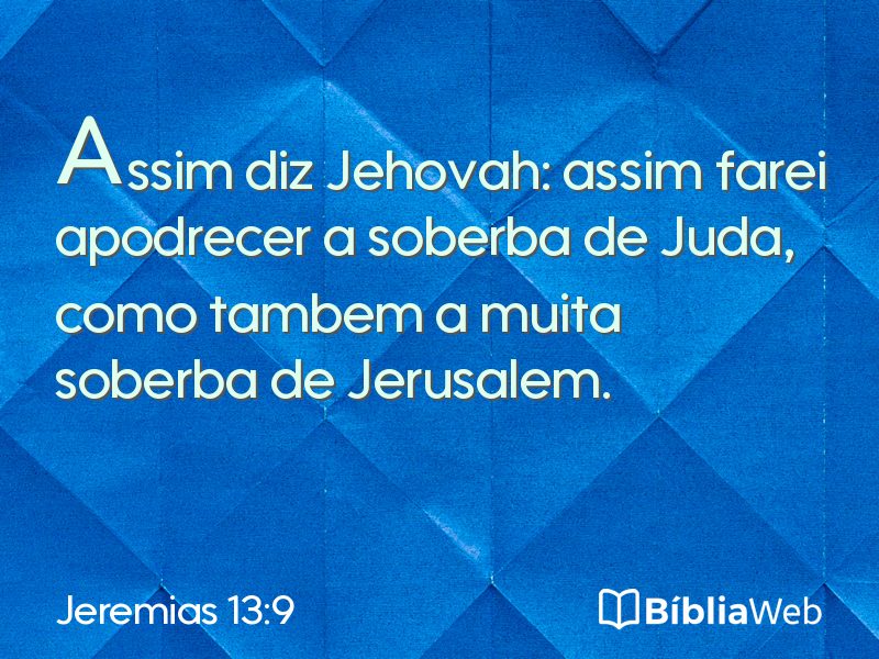 Jeremias 13:9 em imagem para compartilhar