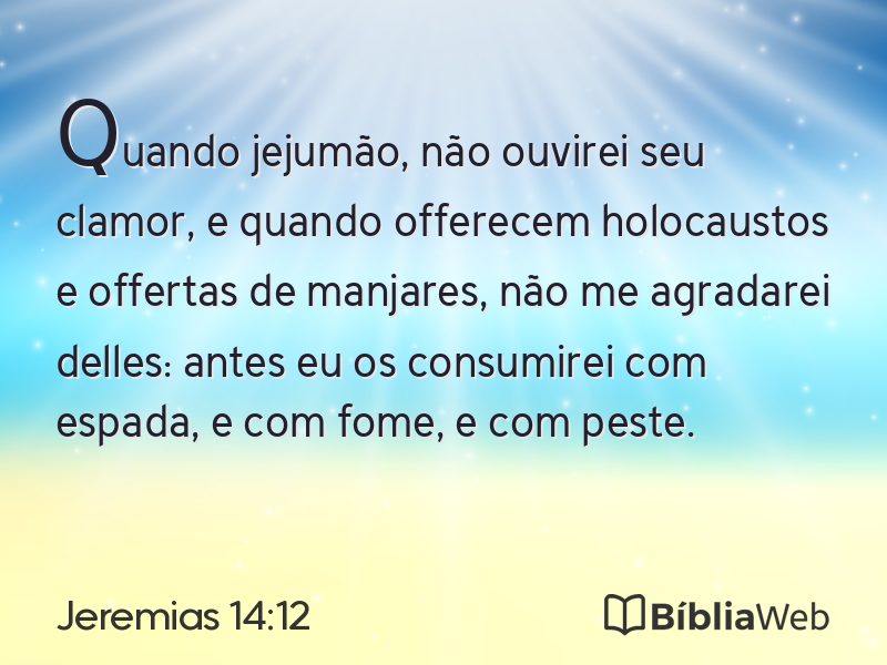 Jeremias 14:12 em imagem para compartilhar