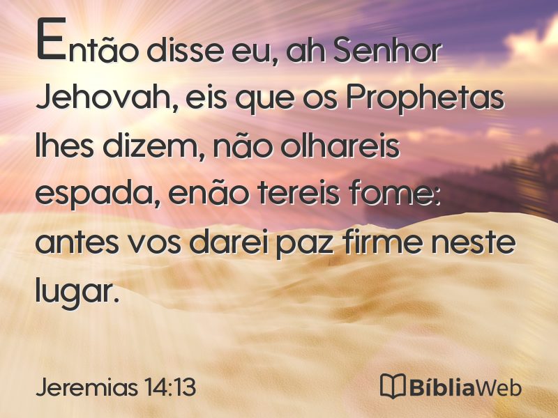 Jeremias 14:13 em imagem para compartilhar