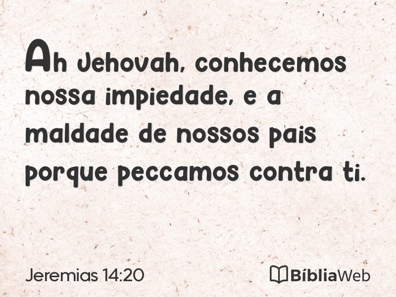 Jeremias 14:20 em imagem para compartilhar