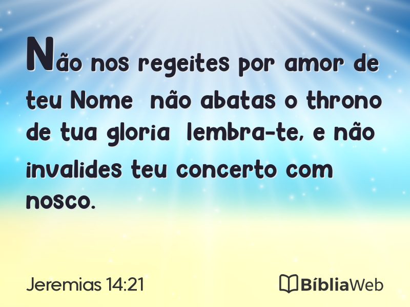 Jeremias 14:21 em imagem para compartilhar