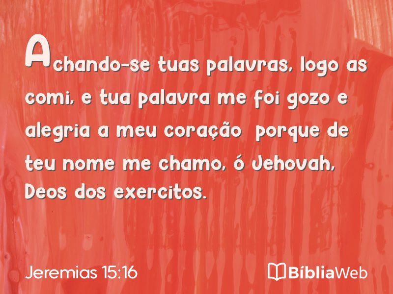 Jeremias 15:16 em imagem para compartilhar