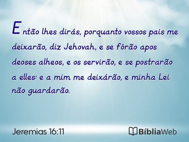 Jeremias 16:11 em imagem para compartilhar