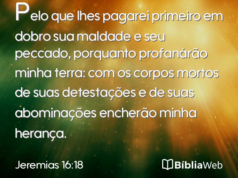 Jeremias 16:18 em imagem para compartilhar