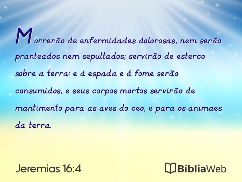 Jeremias 16:4 em imagem para compartilhar