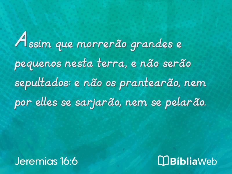 Jeremias 16:6 em imagem para compartilhar