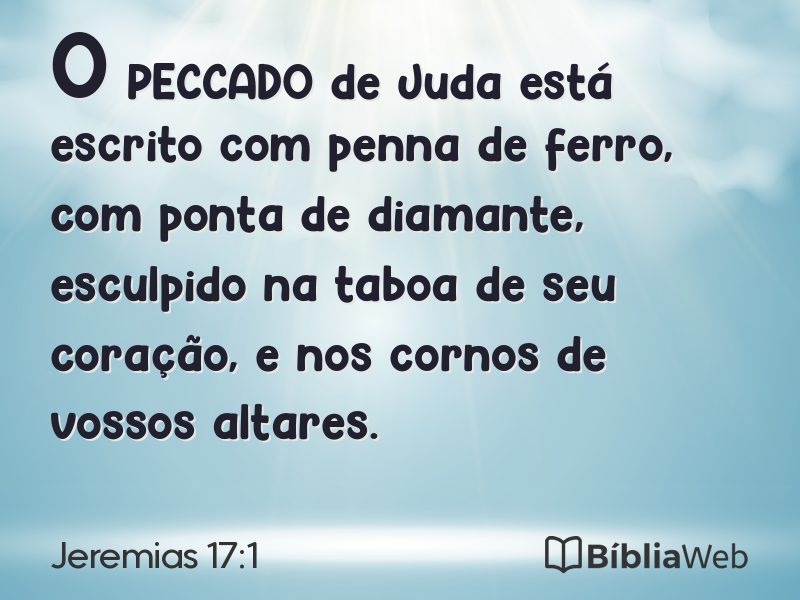 Jeremias 17:1 em imagem para compartilhar