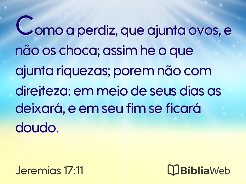 Jeremias 17:11 em imagem para compartilhar