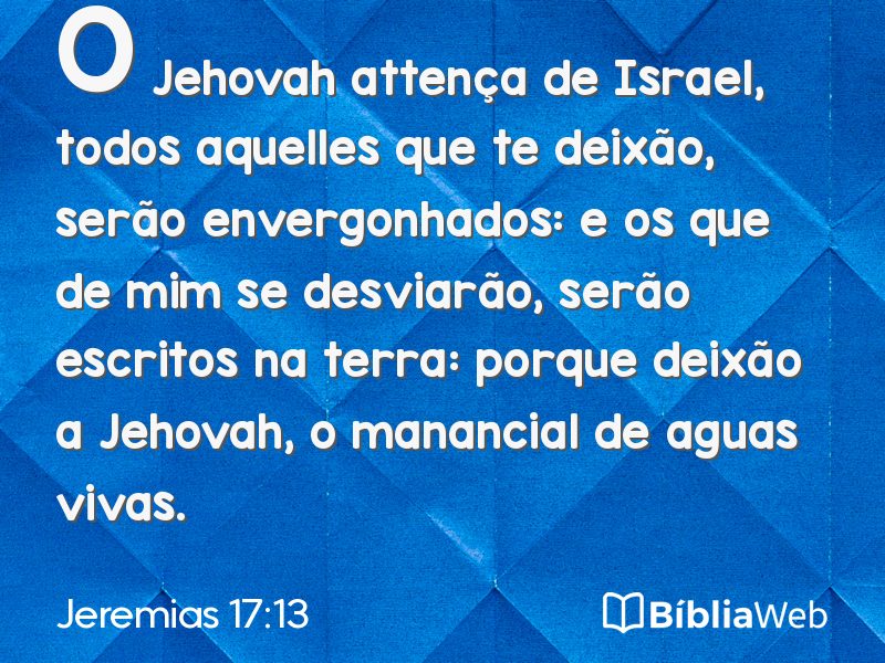 Jeremias 17:13 em imagem para compartilhar