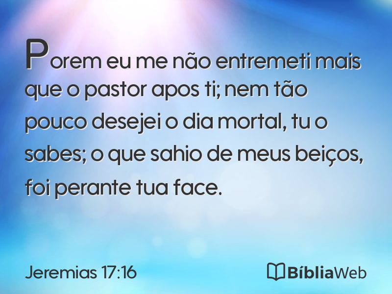 Jeremias 17:16 em imagem para compartilhar