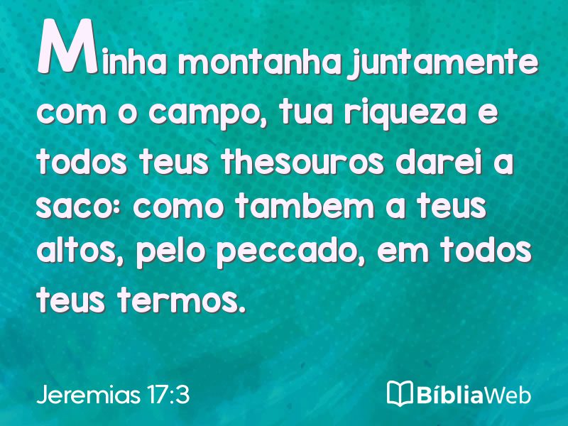 Jeremias 17:3 em imagem para compartilhar