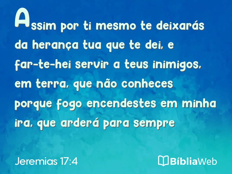 Jeremias 17:4 em imagem para compartilhar
