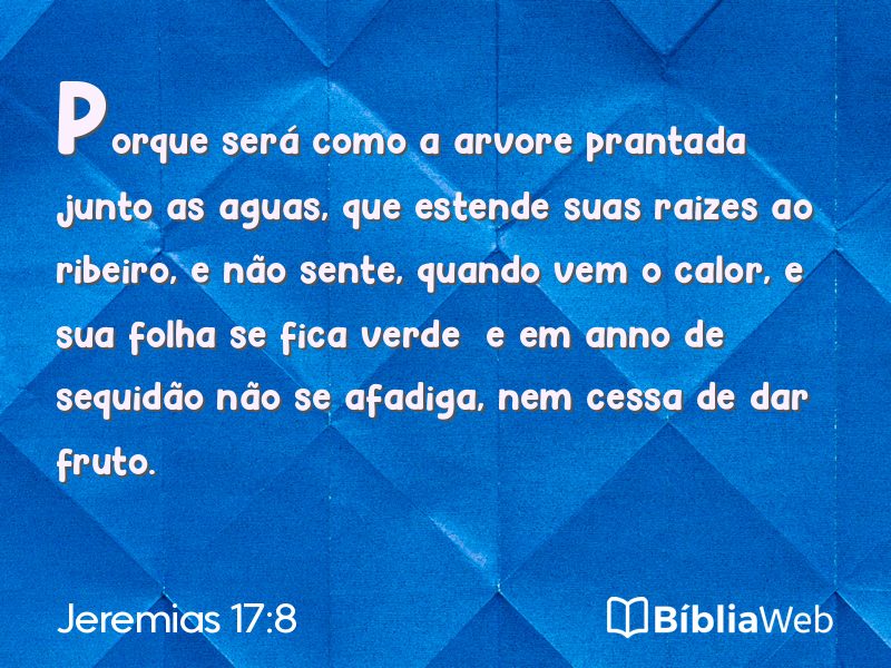 Jeremias 17:8 em imagem para compartilhar