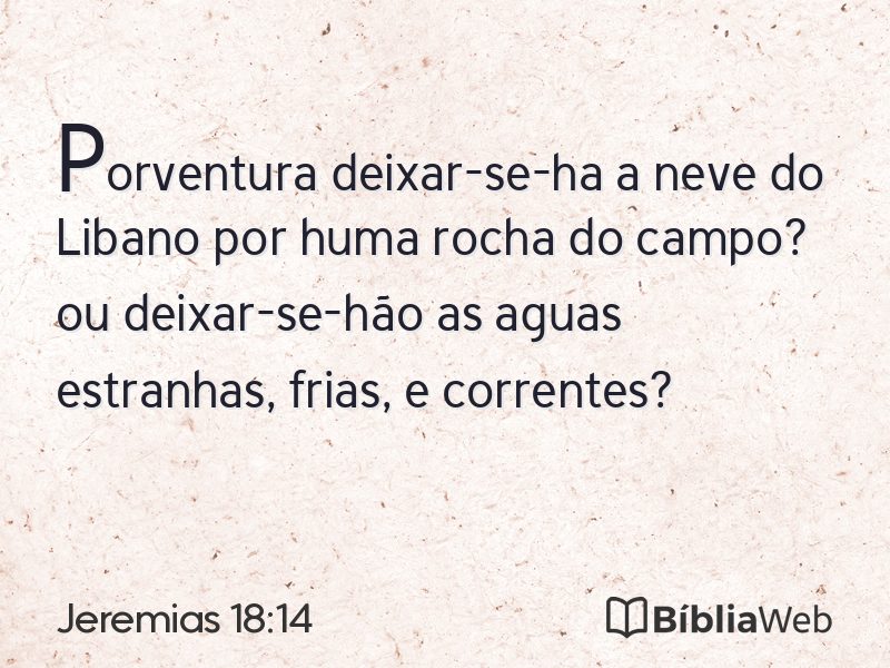 Jeremias 18:14 em imagem para compartilhar