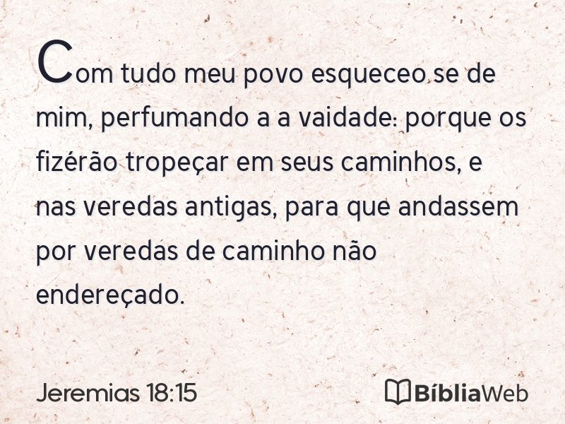 Jeremias 18:15 em imagem para compartilhar