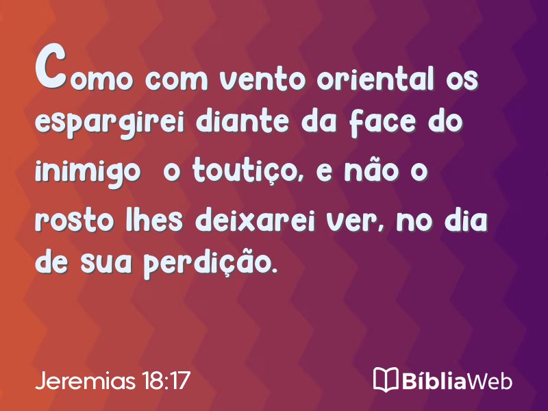 Jeremias 18:17 em imagem para compartilhar