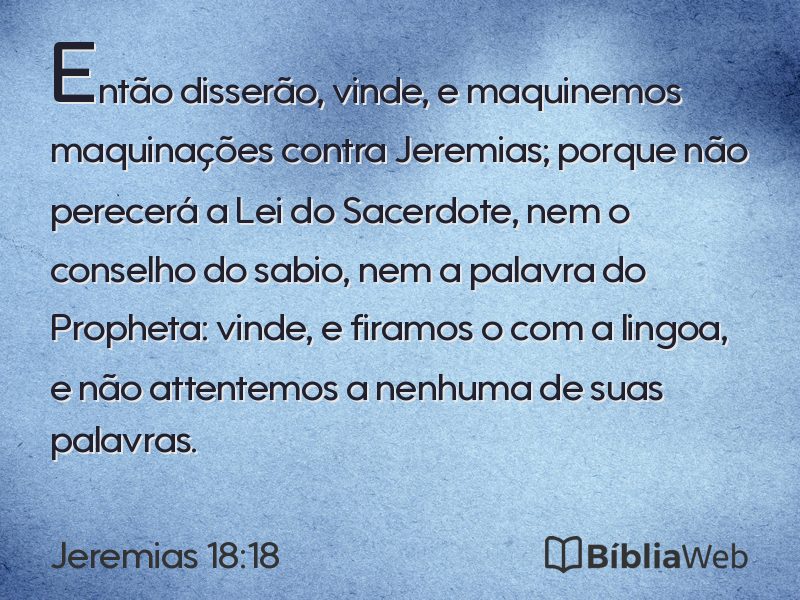 Jeremias 18:18 em imagem para compartilhar