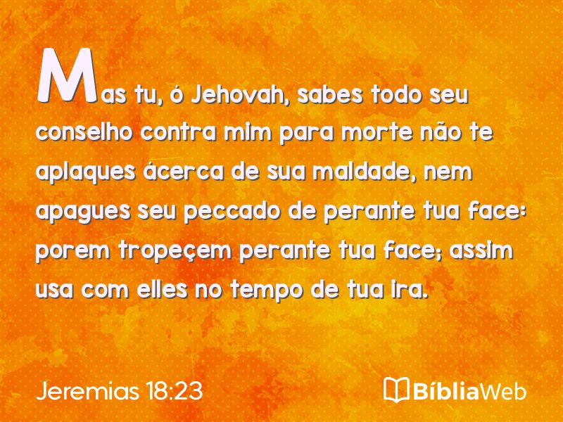 Jeremias 18:23 em imagem para compartilhar